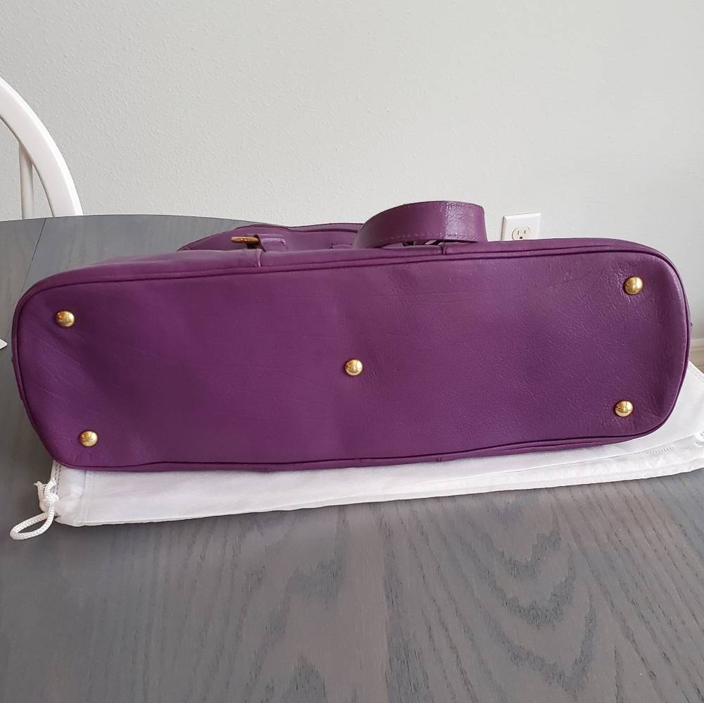 SOLD ⚜ Yves Saint Laurent purple leather Muse bag - Picture 7 of 8